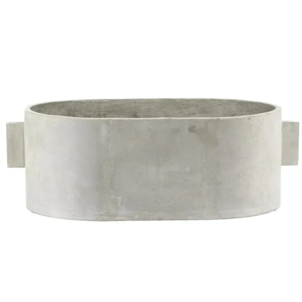 Serax Garten^Pflanztopf aus Beton, oval, 55 x 36 cm, grau