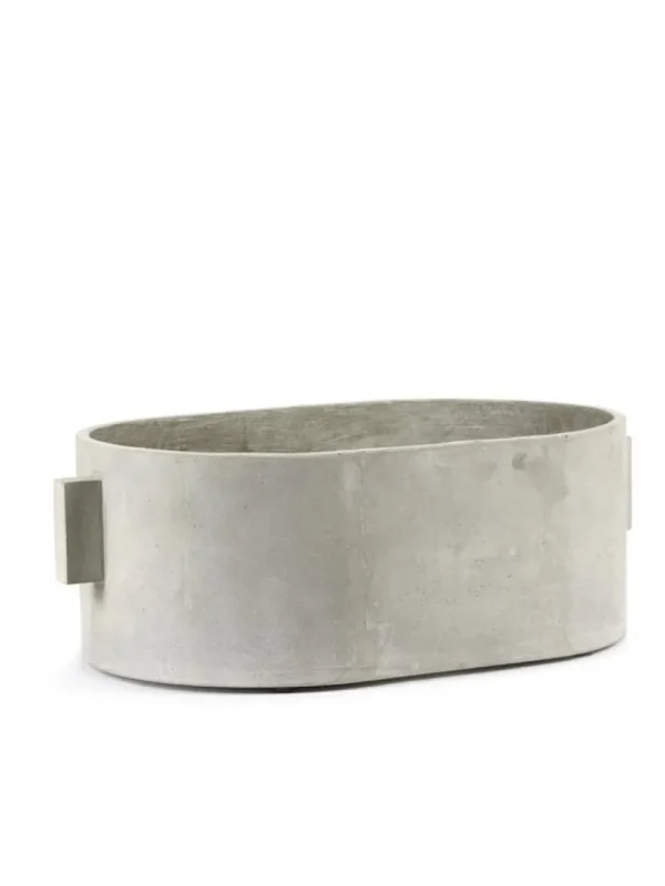 Serax Garten^Pflanztopf aus Beton, oval, 55 x 36 cm, grau