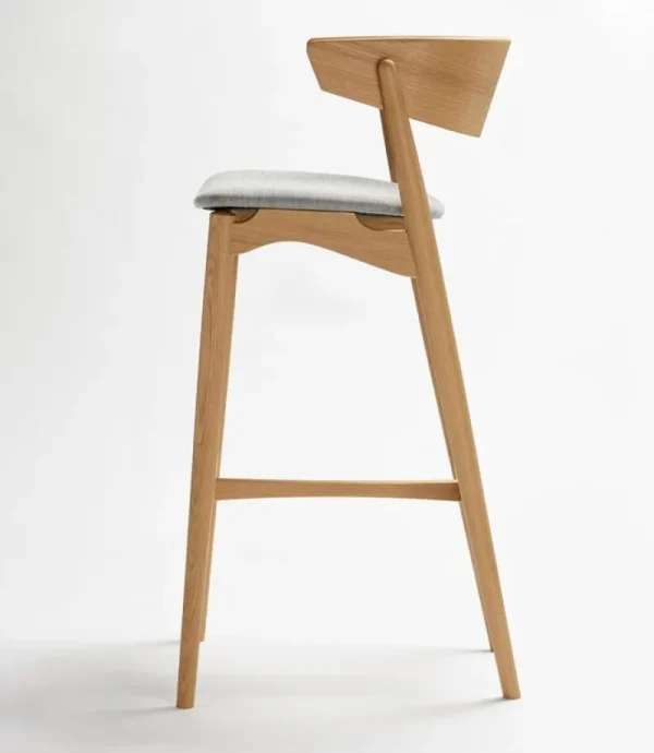 Sibast Sitzgelegenheiten-Barhocker No 7, 75 cm, Eiche weiß lackiert – grau Remix 123