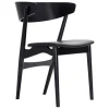 Skagerak Sitzgelegenheiten-Sibast No 7 Stuhl, schwarz - schwarzes Leder