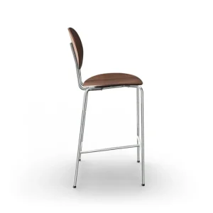Sibast Sitzgelegenheiten-Piet Hein Thekenhocker, 65 cm, Chrom - Walnuss lackiert