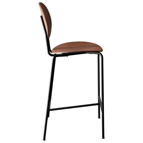 Sibast Sitzgelegenheiten-Piet Hein Tresenhocker, 65 cm, Schwarz – Walnuss lackiert