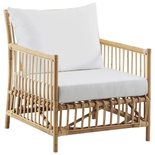 Sika-Design Terrassenmöbel | Sitzgelegenheiten^Caroline Loungesessel, Naturrattan – Weiß