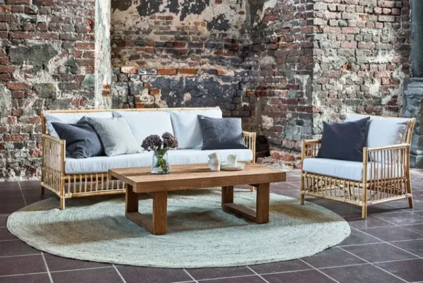 Sika-Design Terrassenmöbel | Sitzgelegenheiten^Caroline Loungesessel, Naturrattan – Weiß
