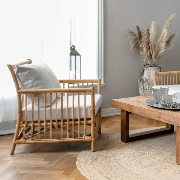 Sika-Design Terrassenmöbel | Sitzgelegenheiten^Caroline Loungesessel, Naturrattan – Weiß