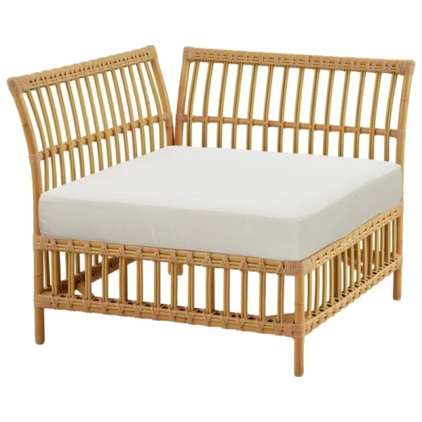 Sika-Design Terrassenmöbel^Exterior Maggie Eckmodul Sofa, Natur – weißes Kissen