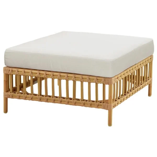 Sika-Design Terrassenmöbel^Exterior Maggie Puffmodul Sofa, Natur – weißes Kissen