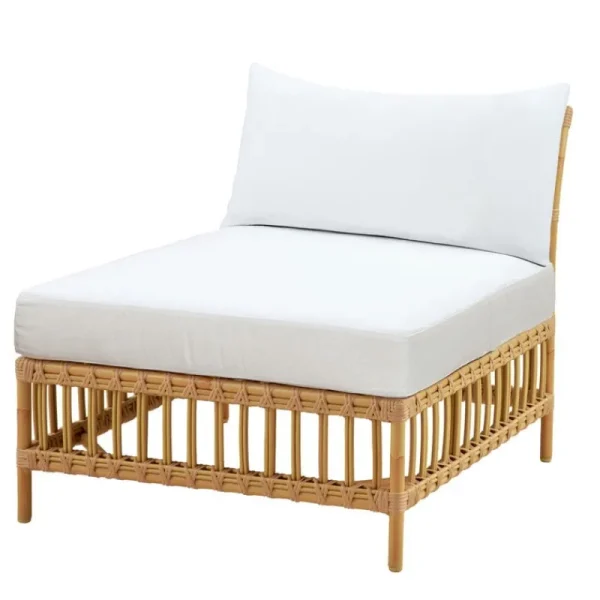 Sika-Design Terrassenmöbel^Exterior Maggie Mittelmodul-Sofa, Natur – weißes Kissen