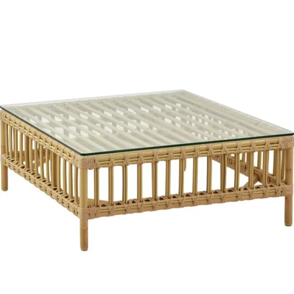 Sika-Design Terrassenmöbel^Exterior Maggie Puffmodul Sofa, Natur – weißes Kissen