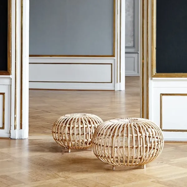 Sika-Design Terrassenmöbel | Sitzgelegenheiten^Fußhocker Franco Albini, groß, Naturrattan