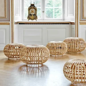 Sika-Design Terrassenmöbel | Sitzgelegenheiten^Fußhocker Franco Albini, groß, Naturrattan