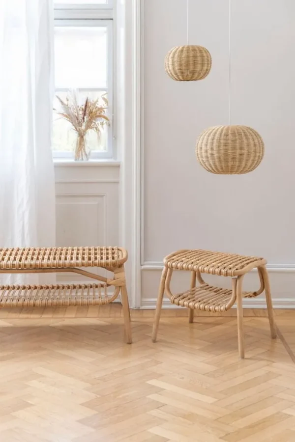 LYFA Deckenleuchten-Sika-Design Tangelo Lampenschirm, L, Naturrattan