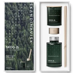 ferm LIVING Kerzen Und Kerzenhalter-Skandinavisk Duftkerzen- und Duftdiffusorenset, SKOG