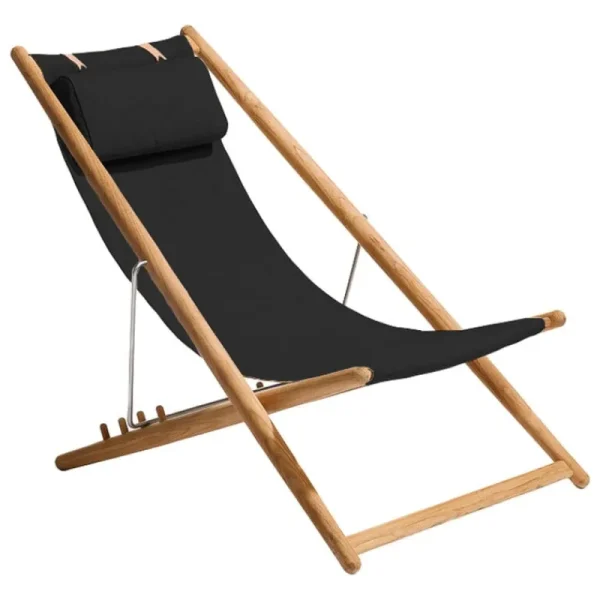 Skargaarden Terrassenmöbel^H55 easy chair, teak - black Agora