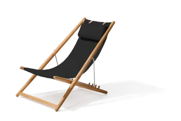 Skargaarden Terrassenmöbel^H55 easy chair, teak - black Agora