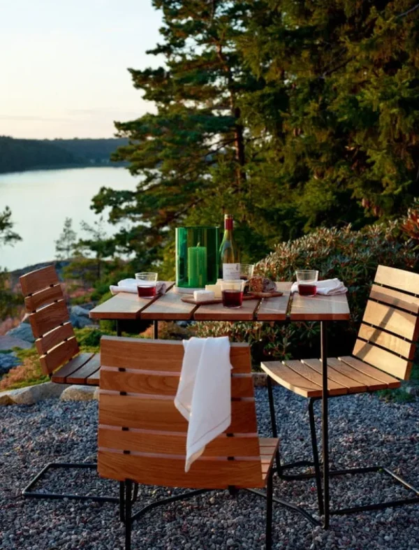 Skargaarden Terrassenmöbel^Stuhl Grinda, Teak – schwarzer Stahl