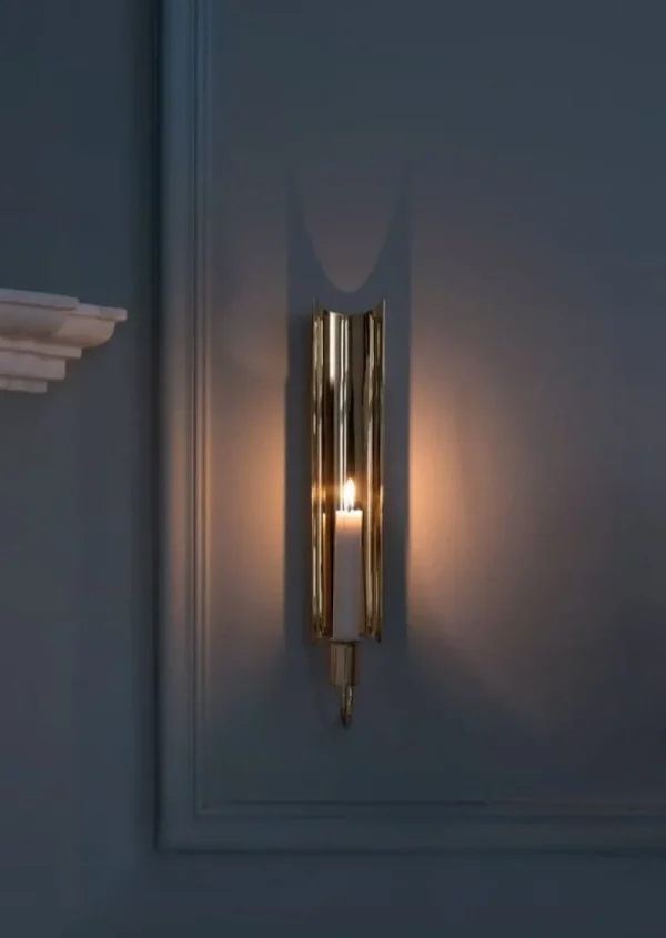 Normann Copenhagen Kerzen Und Kerzenhalter-Skultuna Reflex Wandleuchte, poliertes Messing