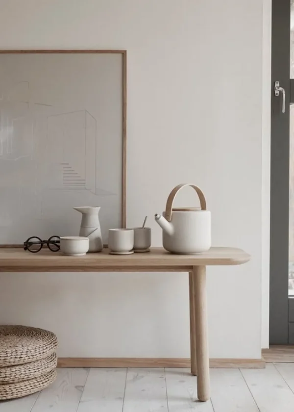 Stelton Geschirr^Theo Teetasse mit Untersetzer, sandbeige