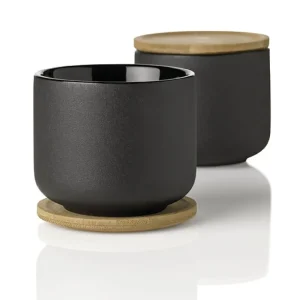 Stelton Geschirr^Theo Teetasse mit Untersetzer, schwarz