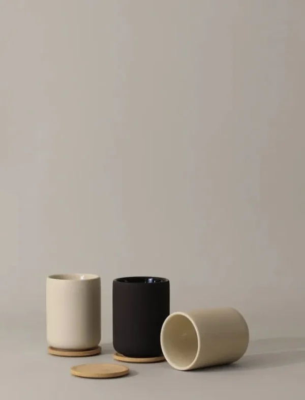 Stelton Geschirr^Theo Thermobecher mit Untersetzer, 0,25 l, sand