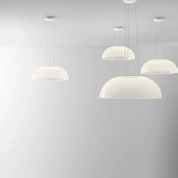 Fritz Hansen Deckenleuchten-Stilnovo Demi Pendelleuchte, 95 cm, Dali, weiß