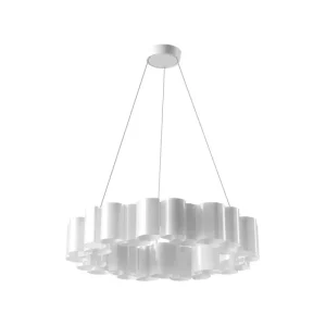 Stilnovo Deckenleuchten-Honey Pendelleuchte, rund, 86 cm, weiß