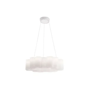 Stilnovo Deckenleuchten-Honey Pendelleuchte, rund, 60 cm, weiß