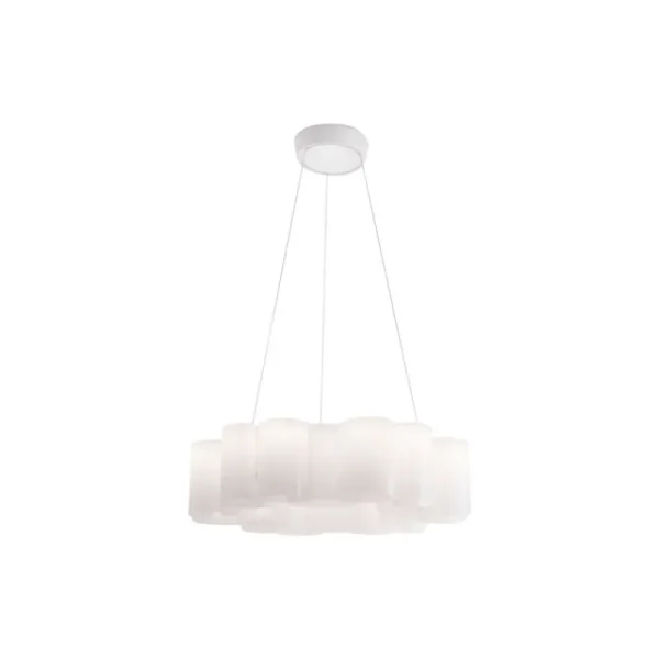 Stilnovo Deckenleuchten-Honey Pendelleuchte, rund, 60 cm, weiß