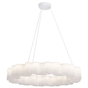 Stilnovo Deckenleuchten-Honey Pendelleuchte, rund, 110 cm, weiß