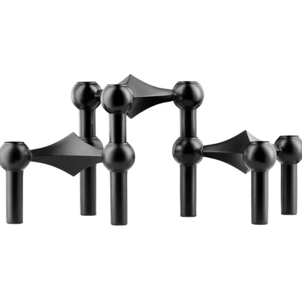 Audo Copenhagen Kerzen Und Kerzenhalter-STOFF Copenhagen Kerzenständer STOFF Nagel, 3er-Set, mattschwarz