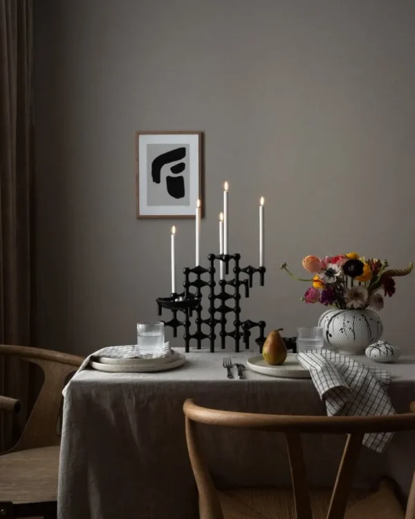 Audo Copenhagen Kerzen Und Kerzenhalter-STOFF Copenhagen Kerzenständer STOFF Nagel, 3er-Set, mattschwarz