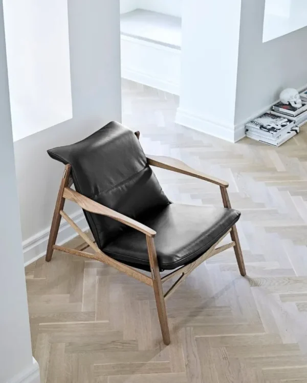 Hem Sitzgelegenheiten-Stolab Link Sessel, Eiche - schwarzes Elmotique-Leder