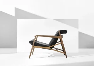 Hem Sitzgelegenheiten-Stolab Link Sessel, Eiche - schwarzes Elmotique-Leder