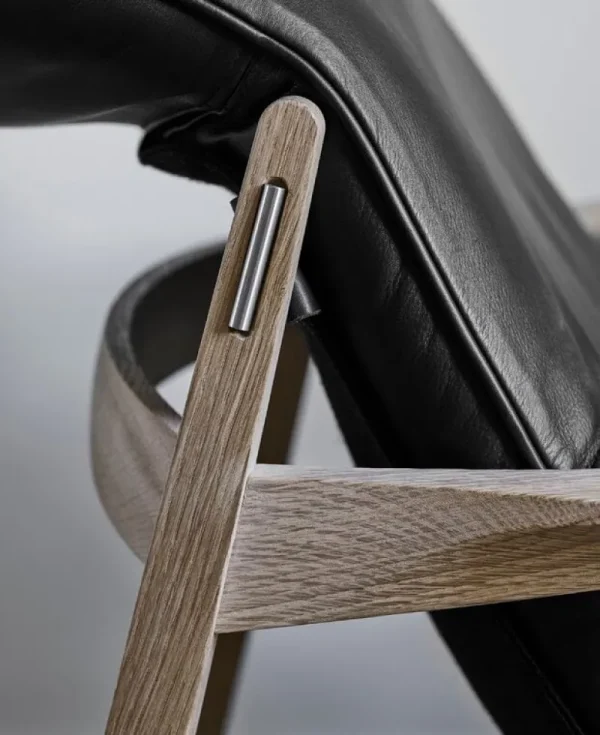 Hem Sitzgelegenheiten-Stolab Link Sessel, Eiche - schwarzes Elmotique-Leder