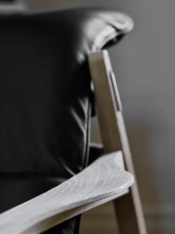 Hem Sitzgelegenheiten-Stolab Link Sessel, Eiche - schwarzes Elmotique-Leder