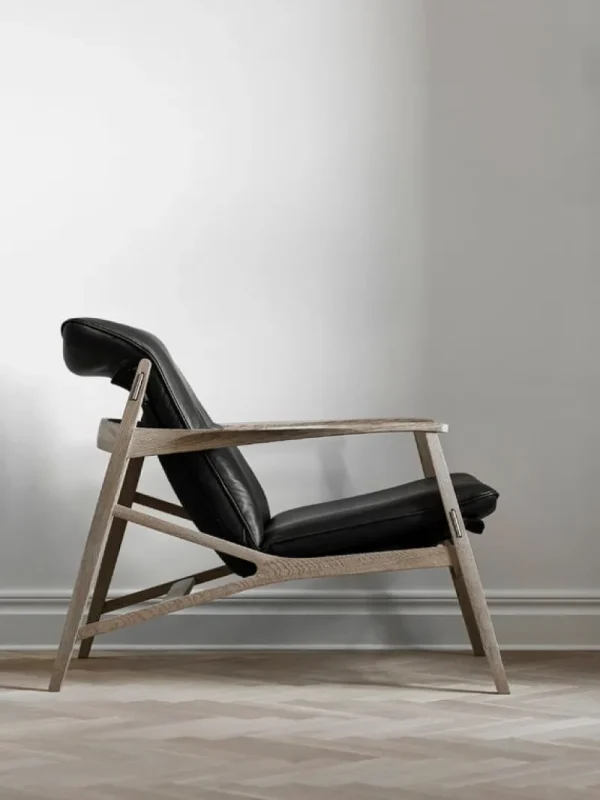 Hem Sitzgelegenheiten-Stolab Link Sessel, Eiche - schwarzes Elmotique-Leder