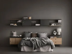 Muuto Regale-String Furniture String Bodenplatte, 85 x 30 cm, 2er-Pack, dunkelgrau