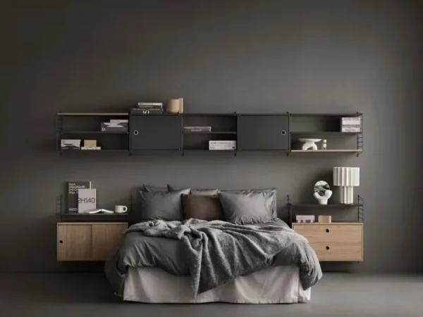 Muuto Regale-String Furniture String Bodenplatte, 85 x 30 cm, 2er-Pack, dunkelgrau