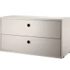 String Furniture Regale-String Kommode mit 2 Schubladen, 78 x 30 cm, beige