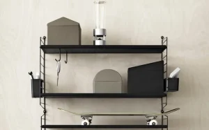 Muuto Regale-String Furniture String Regal, 58 x 30 cm, 3er-Pack, schwarz gebeizte Esche