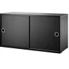 String Furniture Regale-String Schrank, 78 x 30 cm, schwarz gebeizte Esche