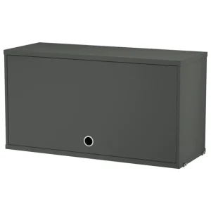 Muuto Regale-String Furniture String Schrank mit Klapptür, 78 x 30 cm, dunkelgrau
