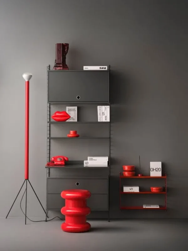 Muuto Regale-String Furniture String Schreibtisch, dunkelgrau
