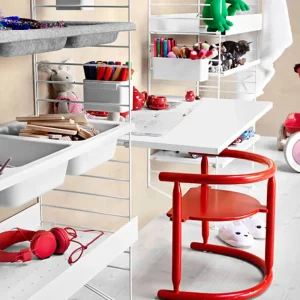 Muuto Regale-String Furniture String-Metallregal, 78 x 30 cm, niedrig, weiß
