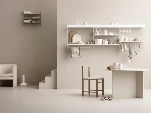 Muuto Regale-String Furniture String-Metallregal, 78 x 30 cm, niedrig, weiß