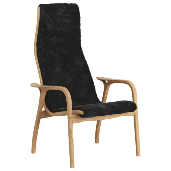 Artek Sitzgelegenheiten-Swedese Lamino Sessel, Schaffell, Schwarz