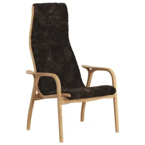 Vitra Sitzgelegenheiten-Swedese Lamino Sessel, Schaffell, Espresso