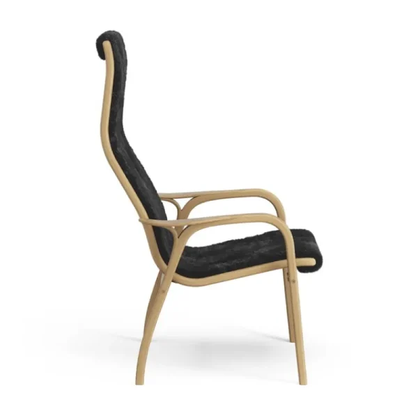 Artek Sitzgelegenheiten-Swedese Lamino Sessel, Schaffell, Schwarz