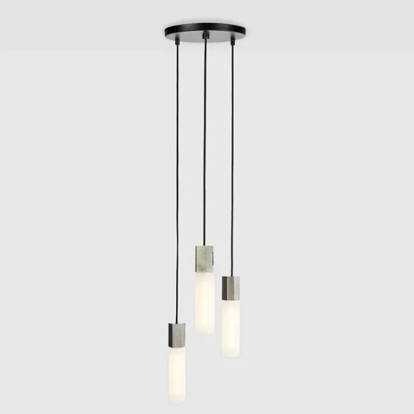 Tom Dixon Deckenleuchten-Tala Basalt Triple Pendelleuchte, Edelstahl
