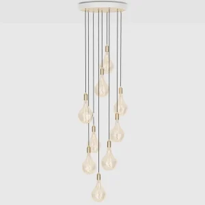 Tala Deckenleuchten-Brass Nine Pendelleuchte mit Voronoi II Glühbirnen